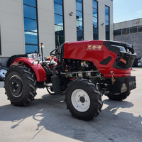 50PS 60PS 70PS 80PS 4WD Mini-Obstgarten-Gewächshaus-Traktor mit Hydraulischer Heckhebung und Rotationspflug, Komplettes Landwirtschaftsgerät