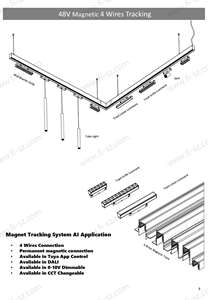 <span class=keywords><strong>Rail</strong></span> d'aspiration magnétique encastré Alimentation cachée 48V DALI Système de cadre de surface de <span class=keywords><strong>plafond</strong></span> extensible Rails de voie magnétiques à lumière LED - Product Image 3