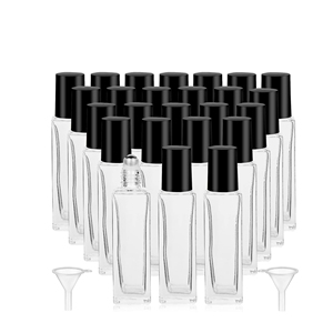 Luxury Custom OEM/ODM Screen Printing Square Round Roller for Packaging Eye Cream <b>Perfume</b> Oil Glass Roll Bottle - Product Image 1