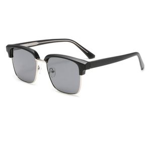 2025 Trendy Retro TR90 Driving Sun Glasses UV400 Half <b>Frame</b> <b>Square</b> Sunglasses for Men - Product Image 3
