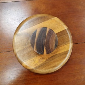 Cuenco para servir ensalada de frutas ecológico de madera de acacia pulida de alta calidad, Pedestal clásico para hoteles, restaurantes, fiestas - Product Image 2