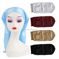 Bonnet de Douche en Satin Soyeux Confortable et Doux pour Femme avec Large Bande Élastique et Longue Queue, Nouvelle Collection, Vente Chaude, Utilisation Toutes Saisons, Extra