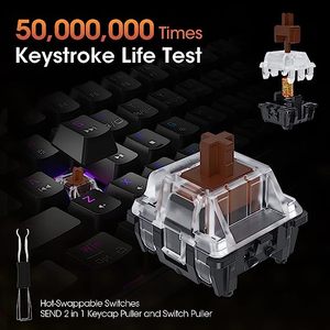 Koorui Bàn Phím Chơi Game, 104 Phím Kích Thước Đầy Đủ Bàn Phím Cơ Khí Có Dây 26 RGB <span class=keywords><strong>Backlit</strong></span> Với Công Tắc Gamer Bàn Phím Cho Windows - Product Image 2