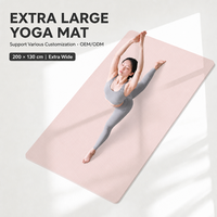 Tapis de yoga double surdimensionné en TPE antidérapant de haute qualité, léger et portable, pour l'entraînement en intérieur