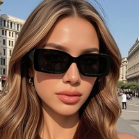 Lunettes de soleil rectangulaires tendance pour femmes et hommes – Vente en gros à prix d'usine – Montures carrées noires vintage rétro