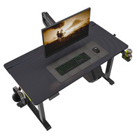 Bureau debout pliable ergonomique réglable en hauteur à un moteur et deux niveaux, noir, avec éclairage RGB et fibre de carbone – Meilleures ventes
