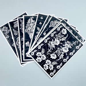 Pochoirs personnalisés pour tatouages au henné Mehndi, imperméables, pour mains et pieds, style ethnique ajouré, modèles simples pour mariages et fêtes, autocollants de <span class=keywords><strong>peinture</strong></span> - Product Image 3