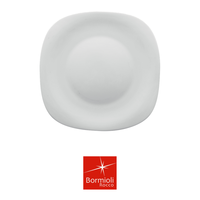 Assiette carrée Parma 27 × 27 cm en verre blanc Bormioli Rocco
