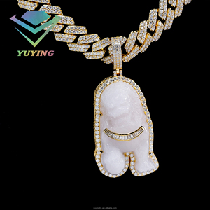 จี้หยกธรรมชาติสั่งทำพิเศษ ประดับเพชรโมอิสซาไนต์สี D ระดับ VVS เงินแท้ 925 ชุบทอง 18K พร้อมใบรับรอง GRA สำหรับสวมใส่ได้ทั้งชายและหญิง - Product Image 2
