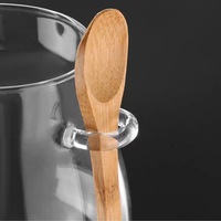 Joli pot en verre borosilicate avec couvercle en bambou, hermétique, écologique, de qualité alimentaire, grande capacité, pour épices et café