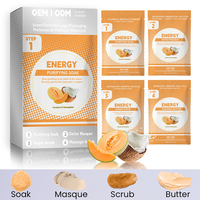 Kit de Pédicure Spa 4 Étapes Coco & Melon d'Hiver Énergie OEM – Ensemble de Soins des Pieds Purifiant et Luxueux pour Salons de Manucure