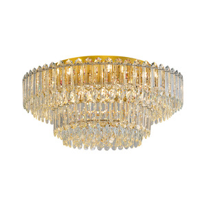 Nuovo Modello 2025 Lampadario a <span class=keywords><strong>LED</strong></span> in Cristallo Dorato per Soggiorno e Ristorante, <span class=keywords><strong>Illuminazione</strong></span> Moderna Semplice e Lussuosa - Product Image 5