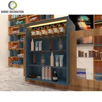 Holzoptik Naturkosmetik-Ladendesign LED-Beleuchtung Kosmetik-Vitrine Make-up-Theke Ausstellungsschrank Ladeneinrichtung