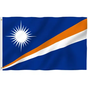 Grosir Pengiriman Cepat Logo Kustom 100% Bendera Poliester 3X5 Kaki Republik Kepulauan Marshall Bendera Semua Negara