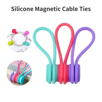 Attaches magnétiques en silicone réutilisables, flexibles et résistantes pour le rangement des câbles de chargeur de téléphone, des écouteurs et des fils de données