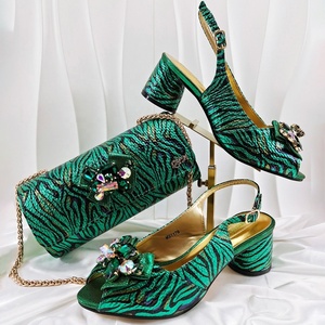 Scarpe Color oro di alta qualità e borse abbinate Clutch Set scarpe africane e <span class=keywords><strong>sandali</strong></span> per grandi occasioni - Product Image 3