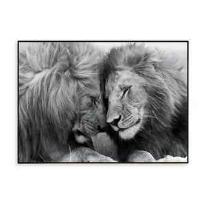 León macho y <span class=keywords><strong>Leona</strong></span> lienzo en blanco y negro impresiones artísticas póster impresión decoración del hogar arte de <span class=keywords><strong>la</strong></span> pared pintura - Product Image 1