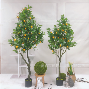 Supermercado Hotel Decoración Artificial Limón Bonsai Planta Plástico Planta En Maceta - Product Image 5