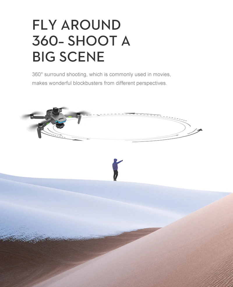 AE3 Pro Max Drone, "FLY AROUND 360-SHOOT A BIG SCENE" surround shooting is