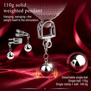 QK-C8220 Stainless Steel Gravity Ball Nipple Clamps Serrated design Nipple clamp <b>for</b> <b>men</b> Women BDSM Breast Jewelry Sex Toys - Product Image 4