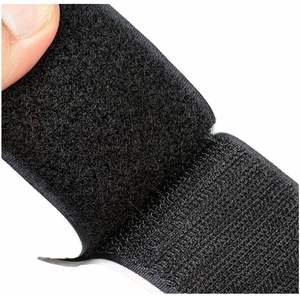 Eco-Friendly Nylon Polyester Black White Hook Loop Tape High Strength <b>Sew</b>-On Adhesive Double Sided Hook and Loop Fastener Tape - Product Image 1