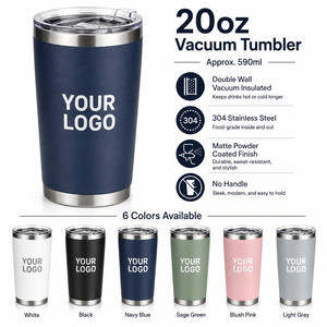 Custom Logo 20oz Stainless Steel Vacuum Tumbler Slim Travel Mug Reusable Coffee Cup with Straw for <b>Hot</b> and Cold Beverages - Product Image 1