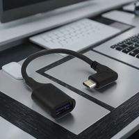 Adaptateur USB 3.1 Type C OTG USB 3.0 Type A Femelle vers Type C Mâle Adaptateur Câble à Angle de 90 Degrés