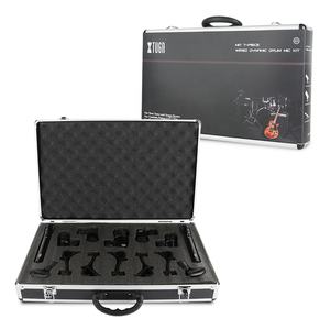 Kit de microphones de batterie XTUGA MI7 <span class=keywords><strong>Tuga</strong></span>, 7 pièces, instruments de musique avec microphones dynamiques et à condensateur filaires, étui en aluminium, métal - Product Image 4
