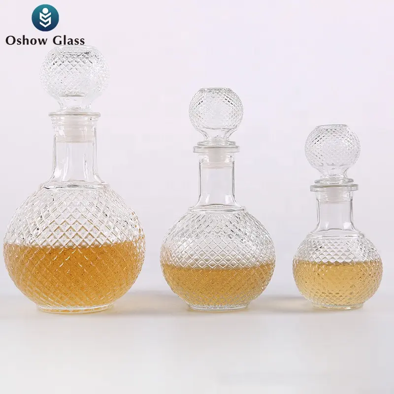 OSHOW al por mayor de 250ml 500ml 1000ml de lujo vacía elegante claro whisky Tequila botellas de vidrio