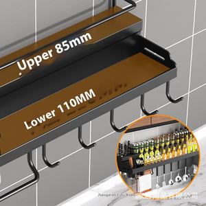 Daqua çok fonksiyonlu mutfak depolama raf yumruk ücretsiz duvara monte ev bıçak askı baharat yemek ev için - Product Image 5