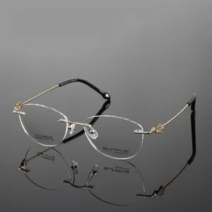 Hazır stok Yeni model kadın gözlük camı çerçeve marka gözlük titanyum
