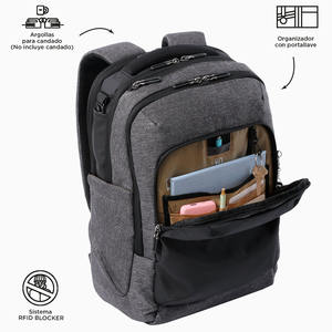 Mochilas para Portátil, <span class=keywords><strong>Mochila</strong></span> Antirrobo con Logotipo Personalizado, Maletín de Viaje de Negocios para <span class=keywords><strong>Hombre</strong></span>, <span class=keywords><strong>Mochila</strong></span> para Portátil con Protección RFID - Product Image 4