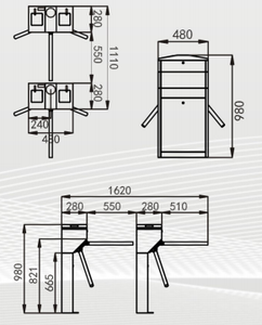 新升级版网络门禁二维码射频识别阅读器安全三脚架旋转门 - Product Image 5