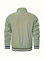 Veste zippée fonctionnelle de style minimaliste pour homme, 100 % fibre de polyester, manches longues, idéale pour les trajets quotidiens