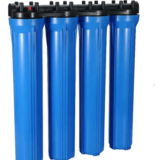 Sistema purificador de agua azul, 4 etapas, 20 pulgadas, Delgado