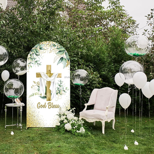Housses en tissu <span class=keywords><strong>pour</strong></span> support de toile de fond en forme de croix dorée <span class=keywords><strong>pour</strong></span> les fêtes de première <span class=keywords><strong>communion</strong></span> et de baptême - Product Image 6
