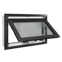 Auvent européen moderne en verre trempé transparent et aluminium noir à prix d'usine
