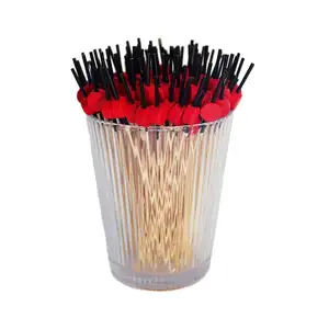 Natural Bamboo Disposable Cocktail Picks for Dessert Fruit and Appetizers Christmas Party Decorations Toothpicks