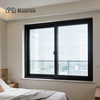 Fenêtres coulissantes en aluminium KUAVEE à économie d'énergie, double vitrage trempé, sécurité, décoratives, avec moustiquaire en aluminium, fenêtre coulissante horizontale