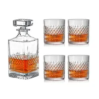 Vente chaude 2023 Logo personnalisé cristal Mini tasses en verre bouteilles cadeaux coffret ensemble plaine vin liqueur aérateur Snifter whisky carafe