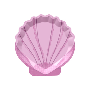 Assiettes, gobelets et serviettes jetables en papier, thème coquillage bleu et violet clair, pour fêtes d'anniversaire DAMAI - Product Image 3