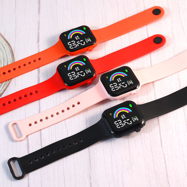 Student Electronic Watch Cheap Silicone Lighting Sport Child LED Watch for Kids Digital Watches