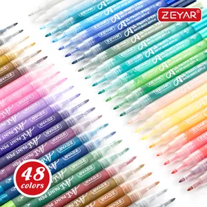 사용자 정의 ZEYAR 아크릴 페인트 펜 여분의 미세 포인트 여러 색상 물 기반 방수 잉크 페인트 마커 바위 그림