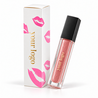 Boîte pliante en carton blanc avec fermeture à rabat et logo en feuille d'or pour gloss à lèvres, rouge à lèvres, cosmétiques et produits de beauté