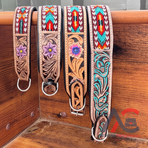 Sculpture à la main et outillage de qualité supérieure en cuir de vache collier de chien rembourré souple meilleur fabricant indien de gros chien utilise des prix bas - Product Image 1