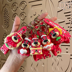 QY dessin animé ours porte-clés mignon poupée pendentif Kawaii sac breloque porte-clés voiture accessoire cadeau pour femmes et - Product Image 5