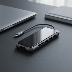 สายเคเบิลสีทองคุณภาพสูง 6 พอร์ต USB-C Dock Station พร้อมสำหรับ TF USB 3.0 5Gbps อลูมิเนียมอัลลอยด์ 4K 30Hz สำหรับแล็ปท็อปทุกประเภท-C - Product Image 3