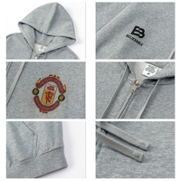 Sudadera con capucha de invierno para hombre, estilo hip hop, gruesa de 440 g, con cremallera, hombros caídos, estampado DTG, corte holgado