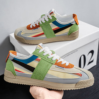 Sepatu Pria Fashion Warna Blok Kasual Sneakers Bernapas Ringan Nyaman Sol Empuk Cocok untuk Semua Gaya Sepatu Olahraga Remaja