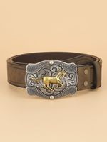 Personnalisé en gros personnalisé drapeau forme Logo métal antique laiton rectangle 3D boucle de ceinture Cowboy boucle de ceinture incurvée